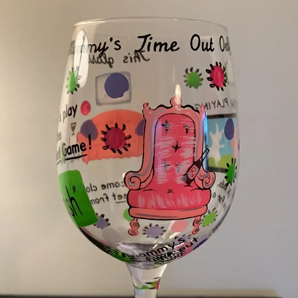 Lolita Hand Painted Wine Glass Mommy’s Time Out
